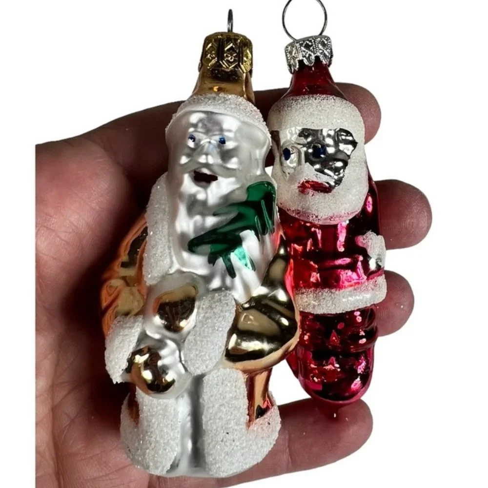 Vintage Blown Glass Santas